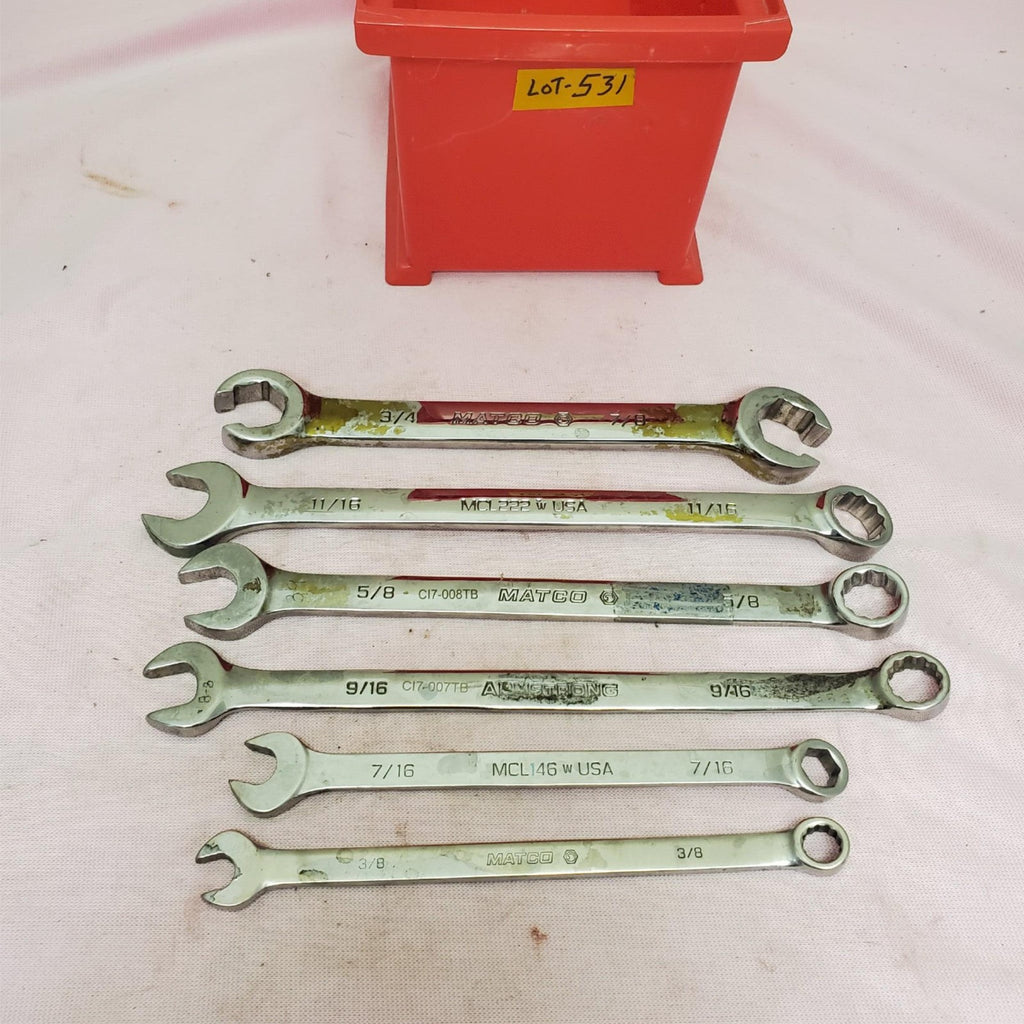 Lot of 6 Assorted Armstrong & Matco Combination Wrench Set LOT-531