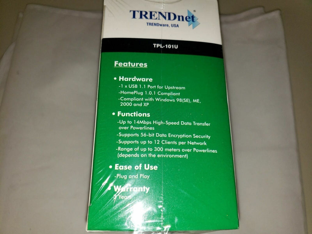 Trendnet Powerline TPL-101U USB Adapter High-Speed Network Solution