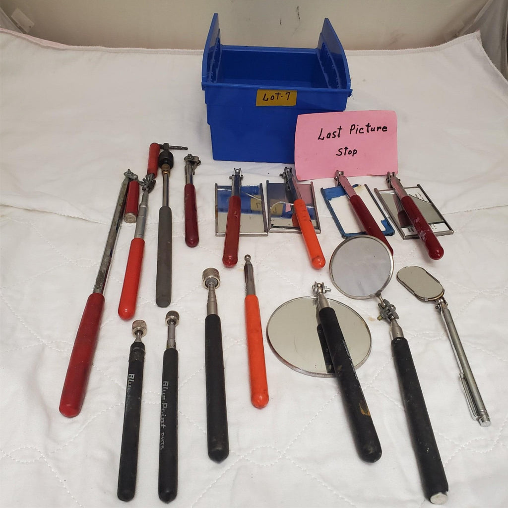 Lot of 15 Assorted Telescoping Inspection Mirror & Pickup Magnet Set LOT-7