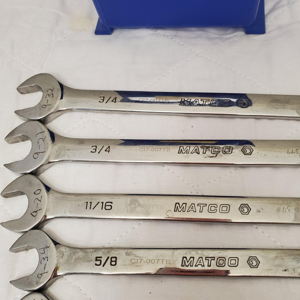 Lot of 6 Assorted Matco Combination Wrench Set Lot-17
