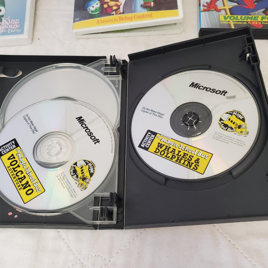 Lot of Various VeggieTales, Magic School Bus, Spiderman & other DVDs