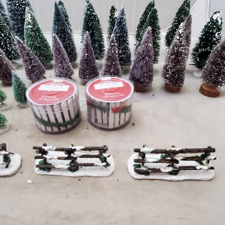 Holiday Time White Picket Fence 23.5" x 2" Christmas and Lot Christmas Tree