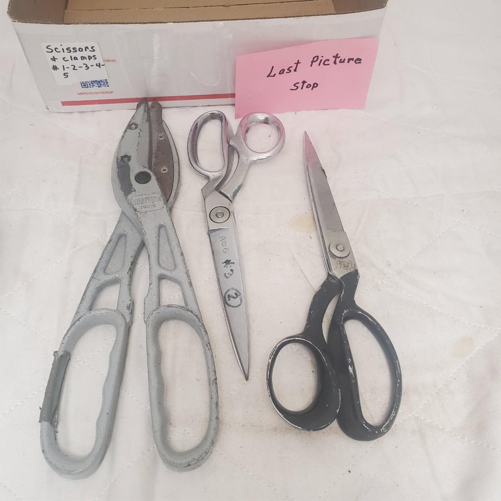 Lot of 3 Straight Cut Tinner Snips Pinking Shears Scissors #5