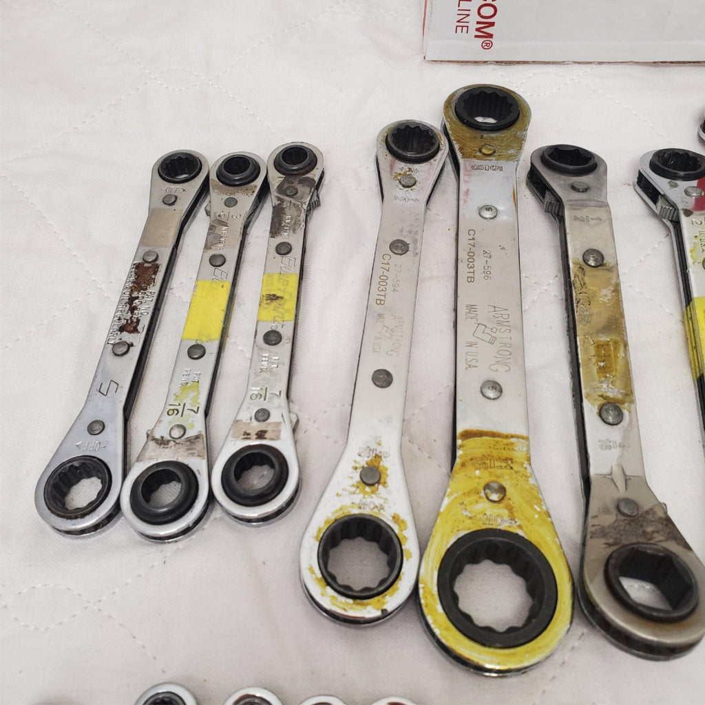 Lot of 28 Bluepoint, Armstong & more Ratcheting Wrench Set LOT-785