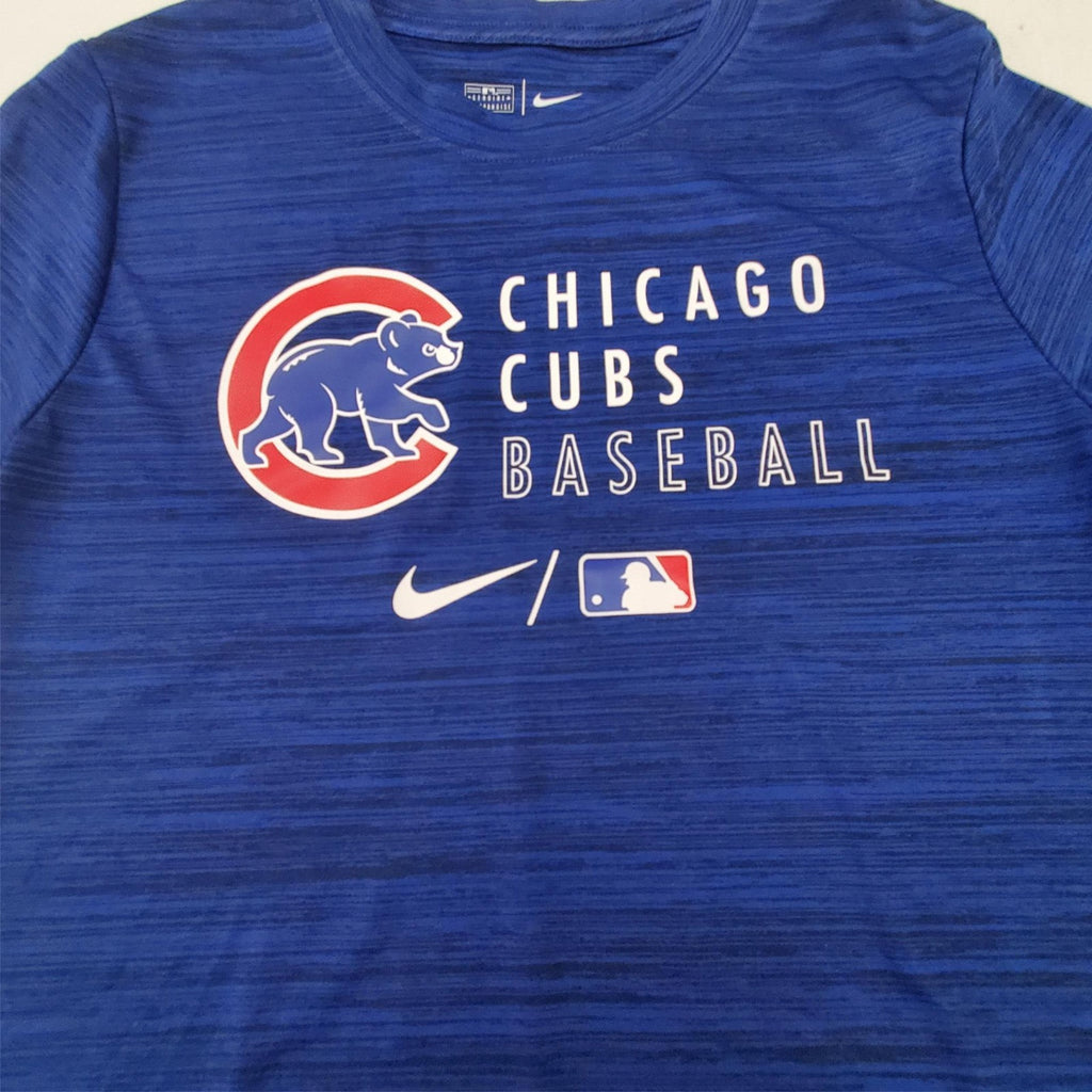 Vintage Used Nike Chicago Cubs Baseball DRI-FIT Blue T-Shirt Size