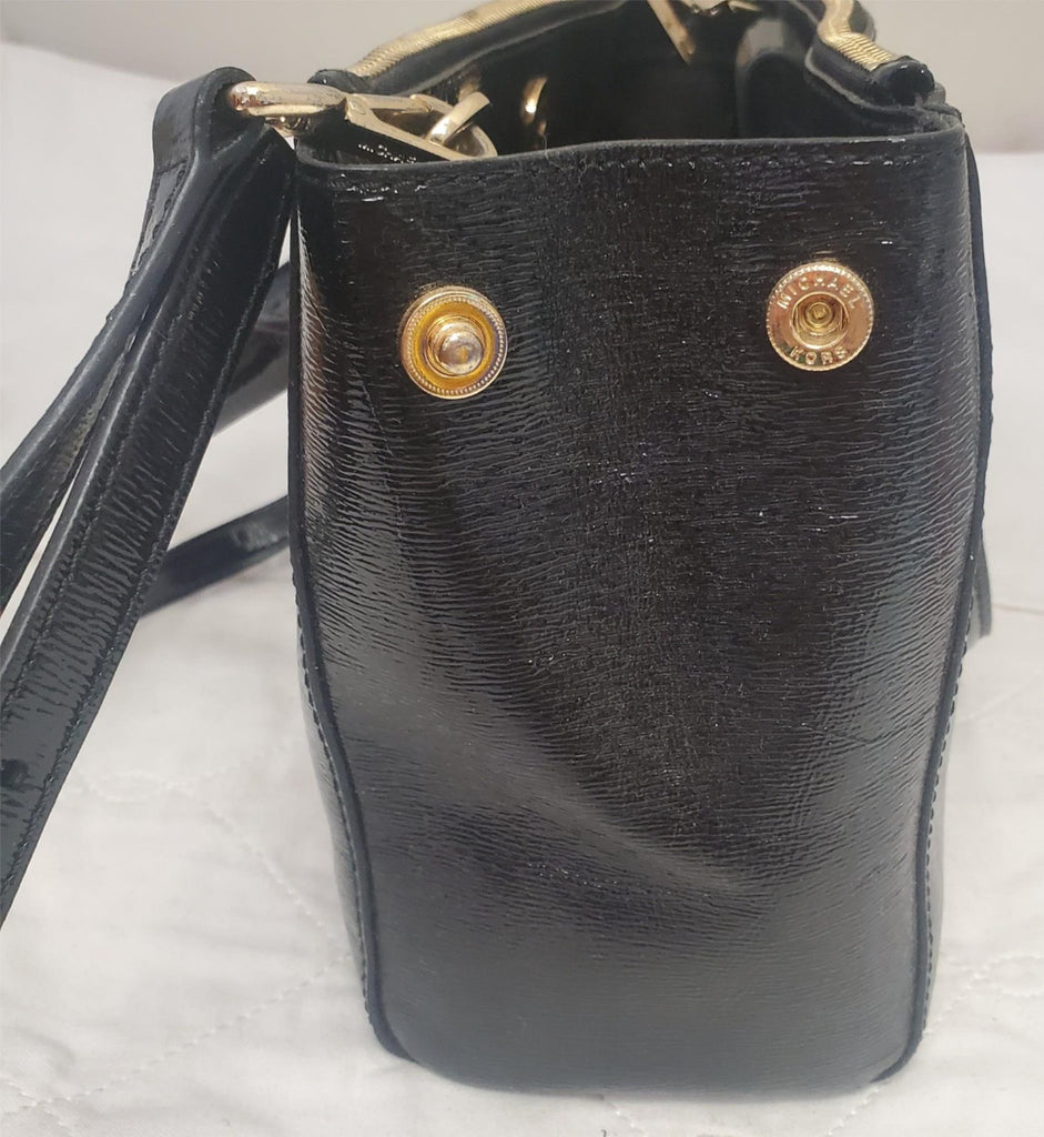 Michael Kors Sutton Satchel Black Leather Handbag
