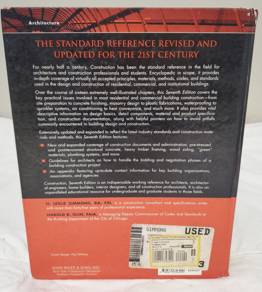 Construction Principles, Materials, and Methods 7th Edition By H. Leslie Simmons