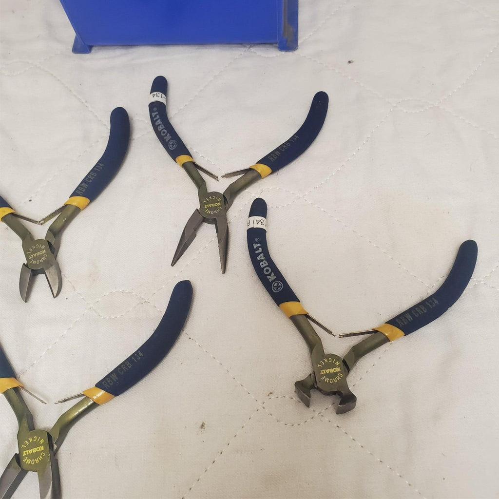 Lot of 4 Kobalt Chrome Nickel Jewelry Pliers with Dipped Handles LOT-46