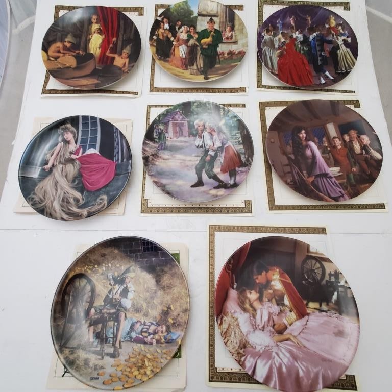 Lot of 8 Bradford Exchange Dornroschen Rumpelstilzche Rapunzel Collector Plate