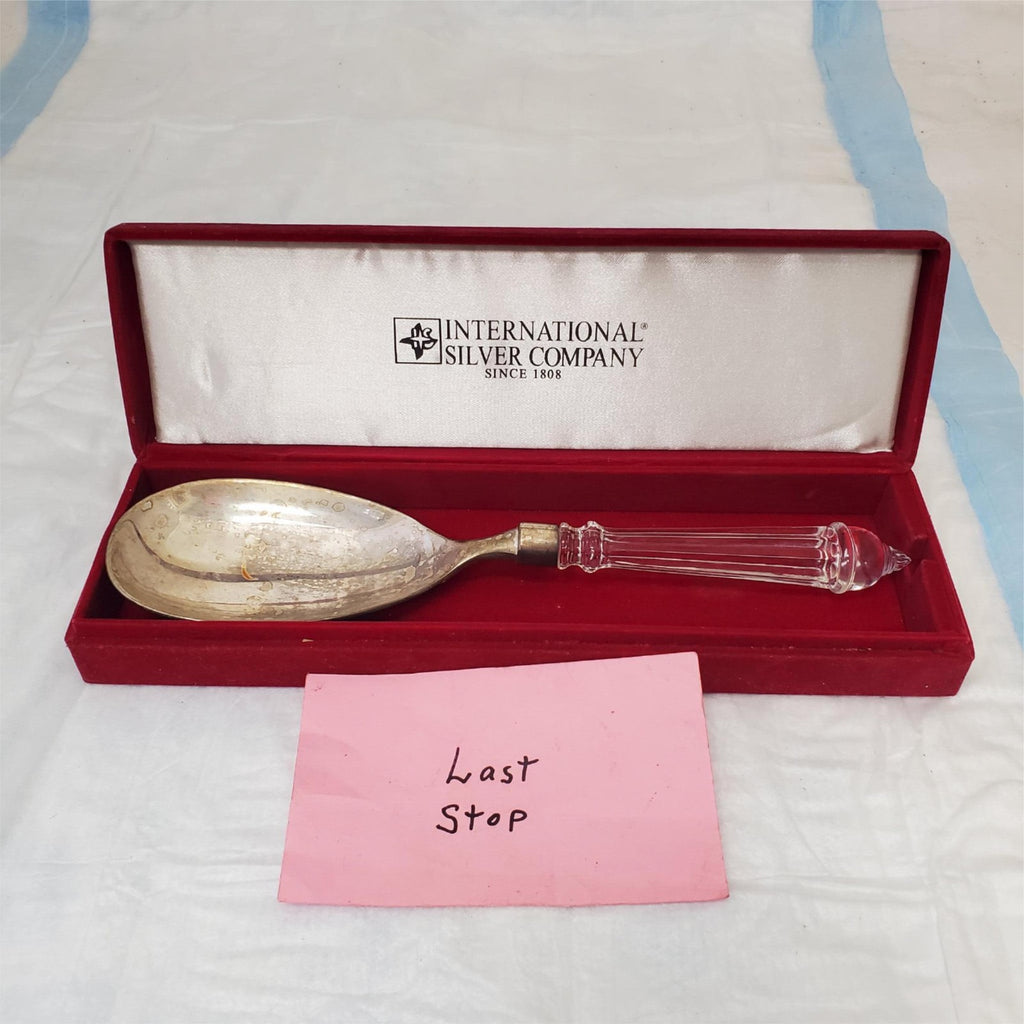International Silver Company 24% Lead Crystal Handle Serving Fork