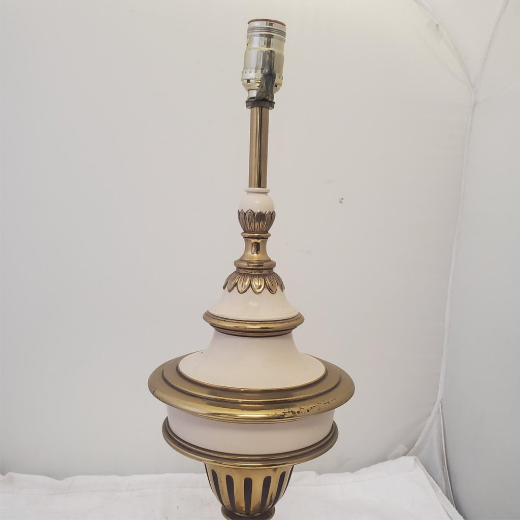Vintage Stiffel Solid Brass Urn Trophy Ivory Enamel Lamp K