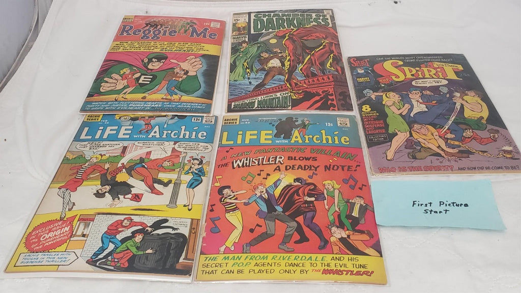 Lot of 5 Assorted Archie Series, The Spirit & Chamber of Darkness Comic Books