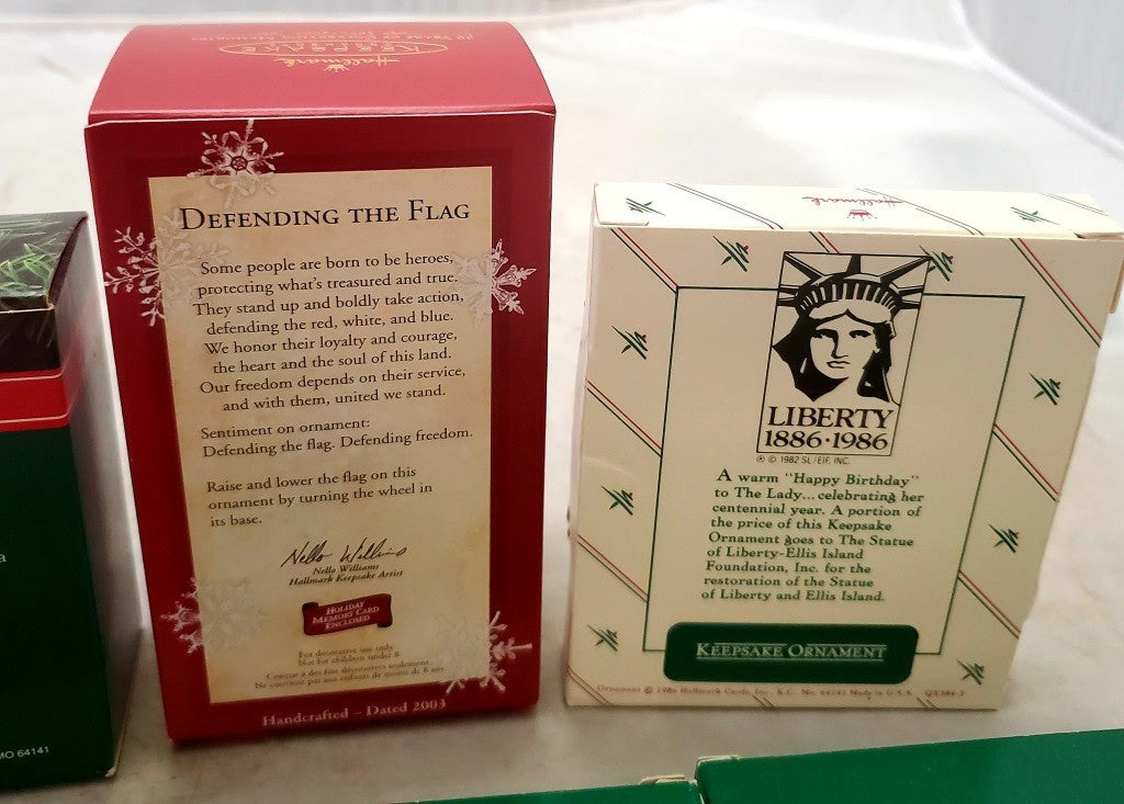 8 Hallmark Keepsake Defending the Flag Honest George, Prospector & More Ornament