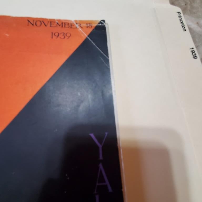 FOOTBALL Princeton Yale GAME November 18, 1939