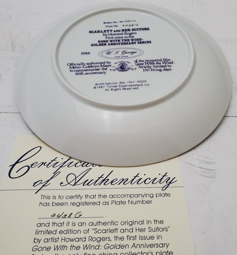 Gone With The Wind Golden Anniversary Plate “Scarlett and Her Suitors”
