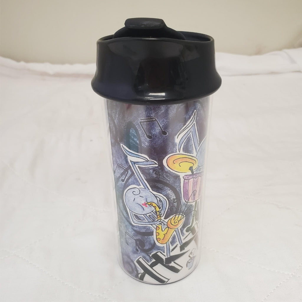 Vintage Starbucks 1999 Bodum Jazz Scene Travel Tumbler Mug 