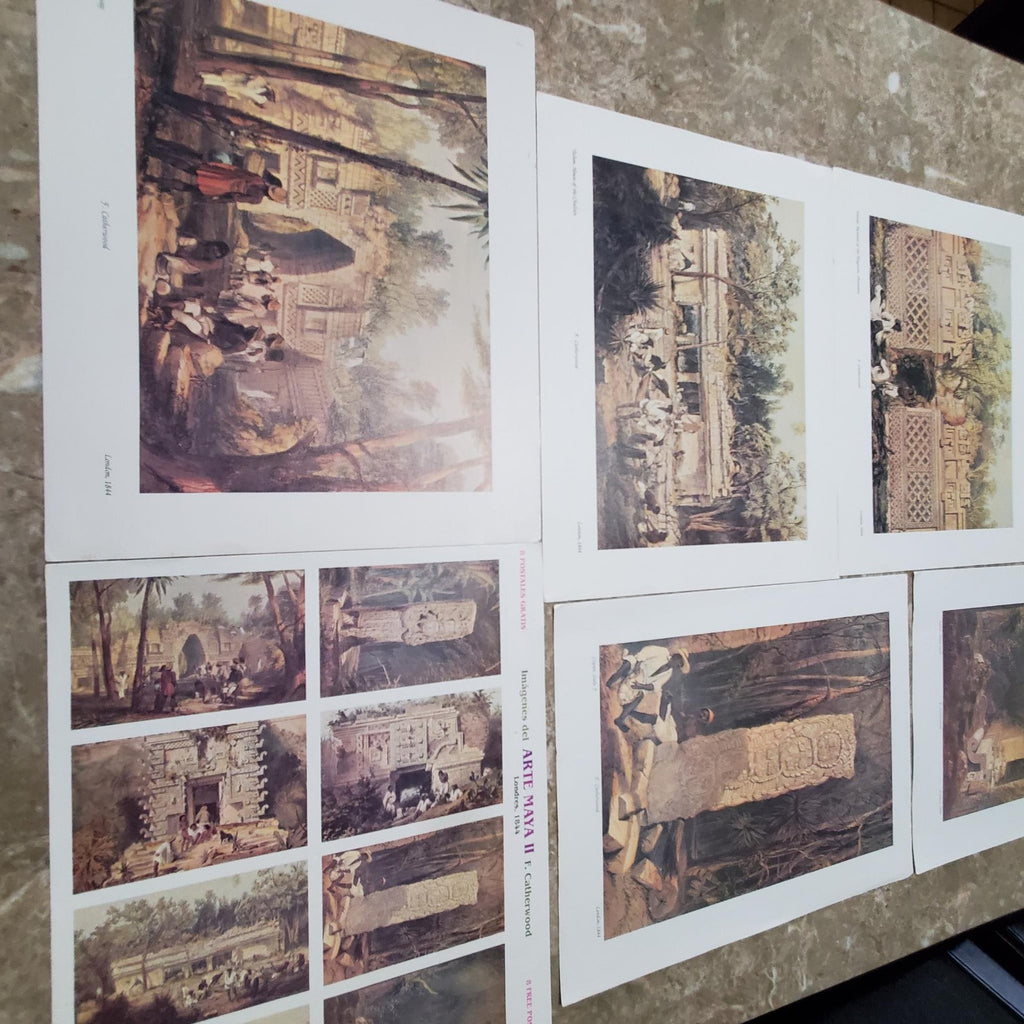 Lot of 9 Art Prints of Ruins and Temples
