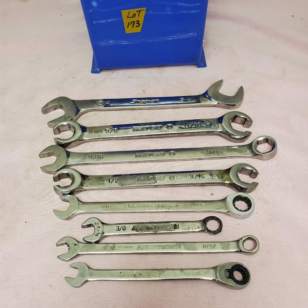 Lot of 8 Assorted Open-End Combination Wrench Set LOT-173