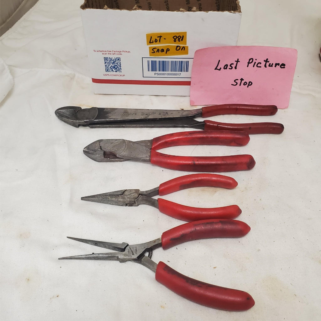 Lot of 4 Snap-on Soft Grip Handles Pliers & Cutters Set  LOT-881