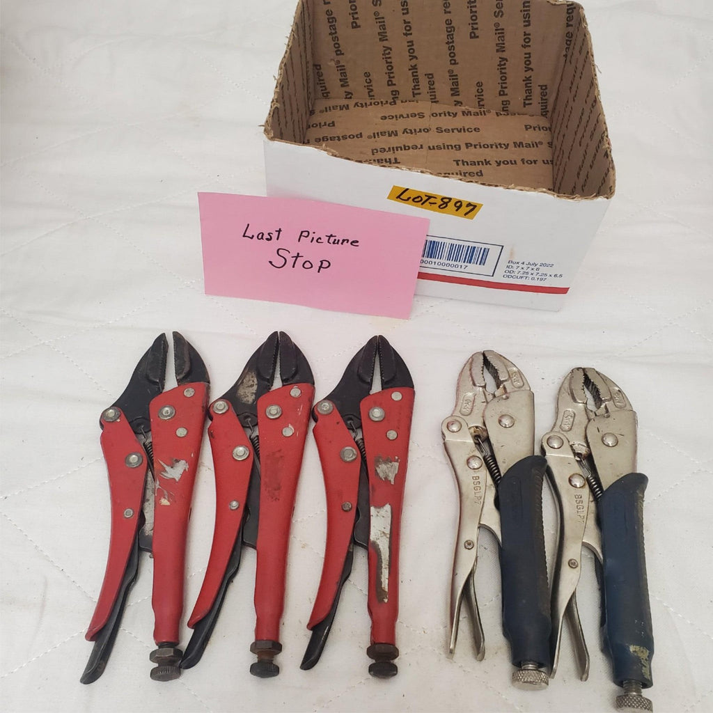 Lot of 5 Blue Point Adjustable Locking Pliers Set LOT-897