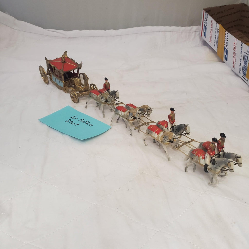 Vintage Antimony Victorian Coronation Horse Ride / Parade Chariot Figure