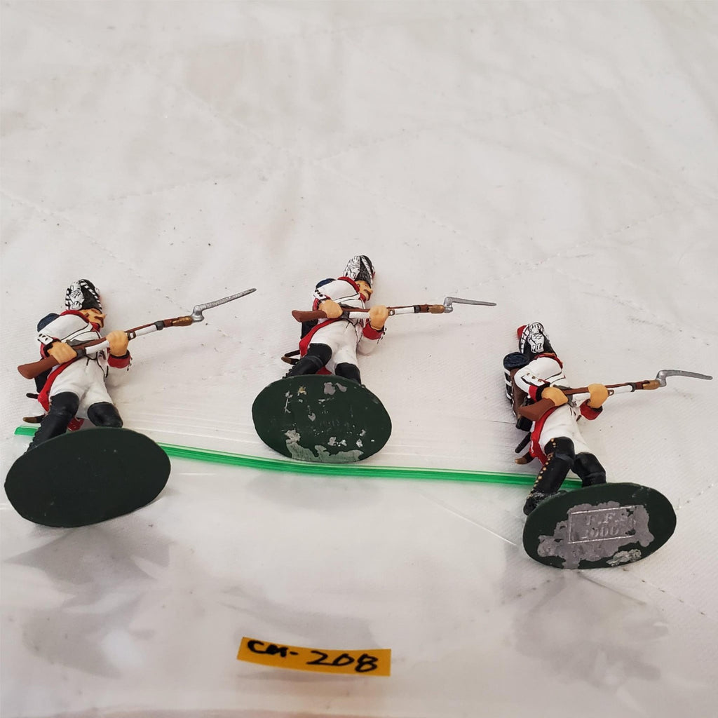 Lot of 3 Hand Painted Metal Toy Soldier Attacking Infantry CM-208