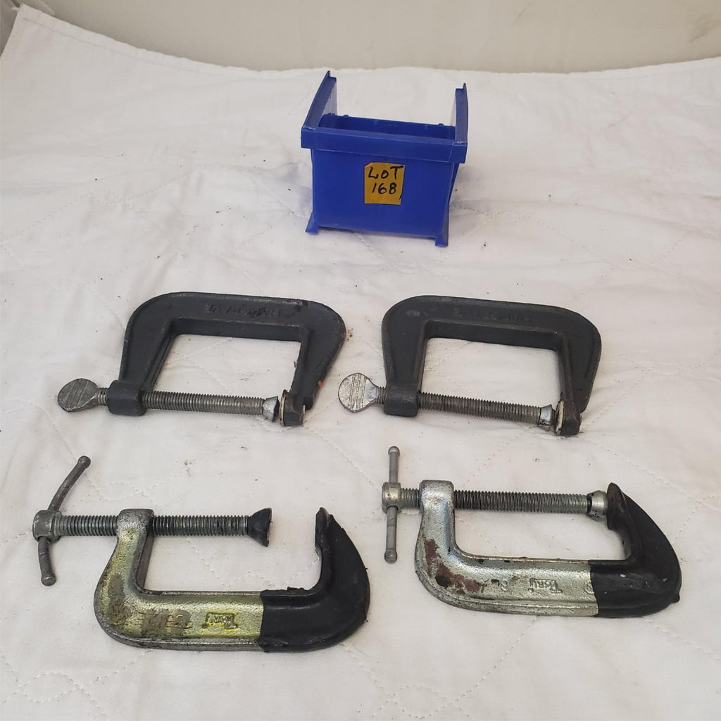 Lot of 4 Vintage Metal Adjustable C-Clamps LOT -168