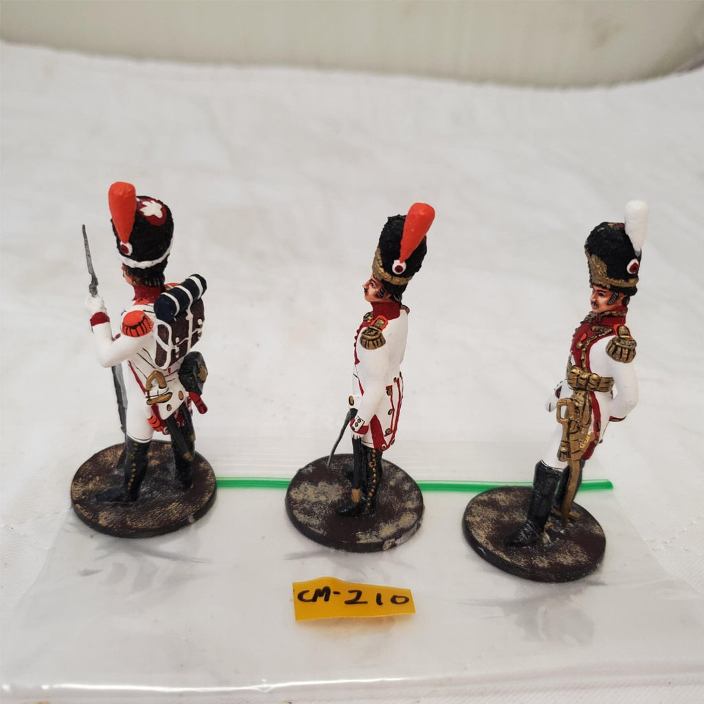 Lot of 3 Hand Painted Metal Toy Soldier Generals CM-210