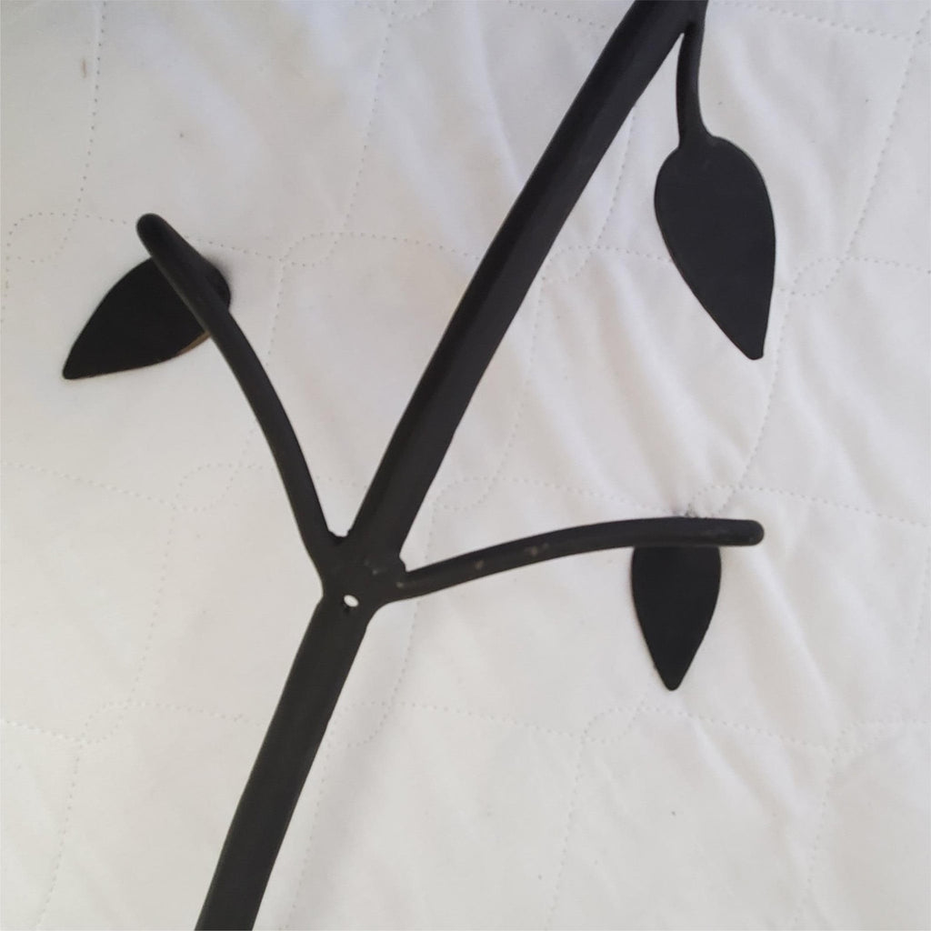 Large Metal Leaf Two Plate Wall Holder