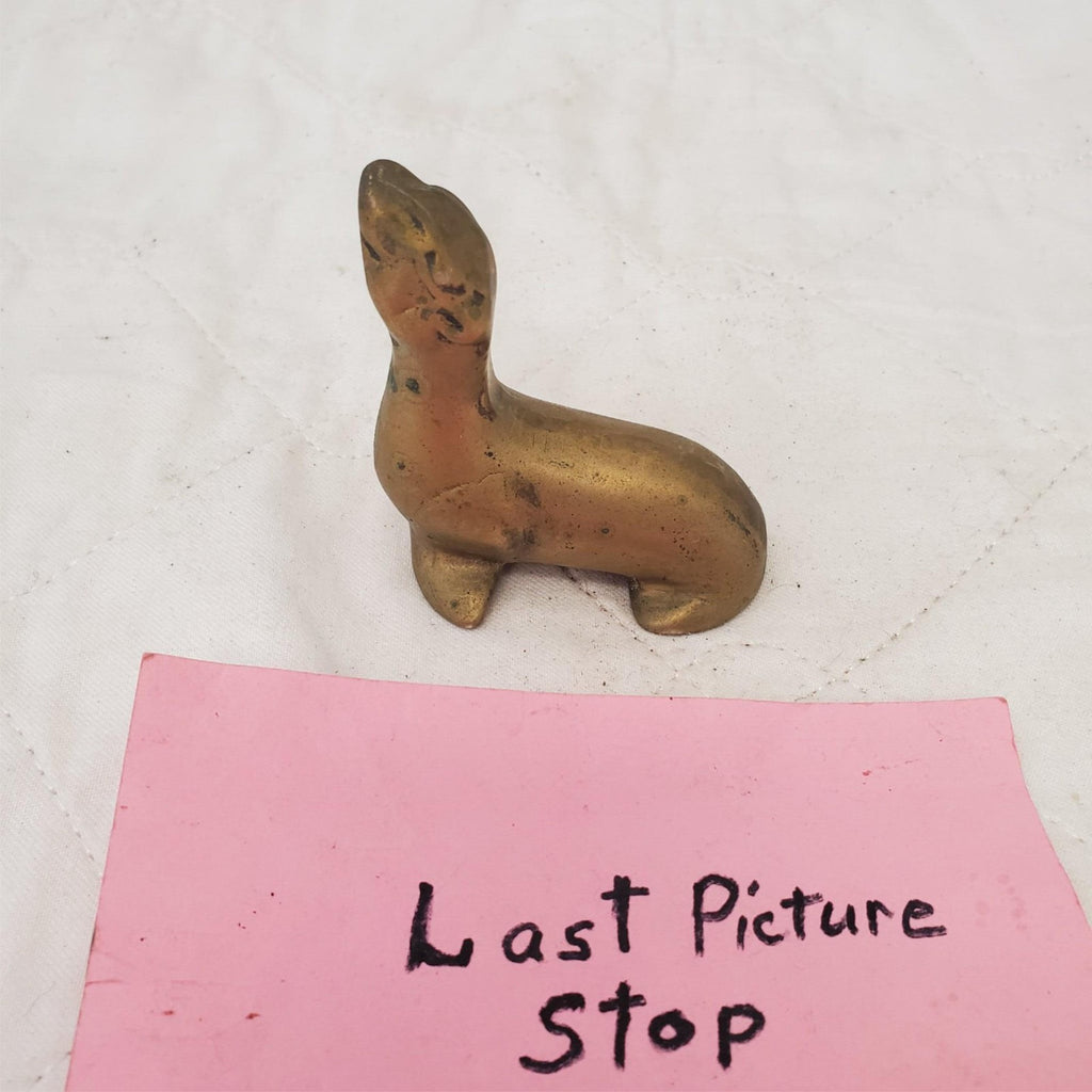 Vintage Brass Made in Taiwan Seal by Action Figure Figurine Paperweight