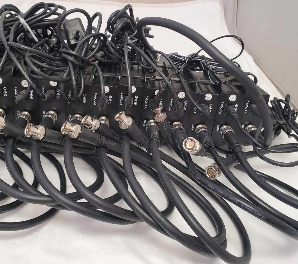 Large Lot of SDI 1x2 Splitter Boxes and Cables