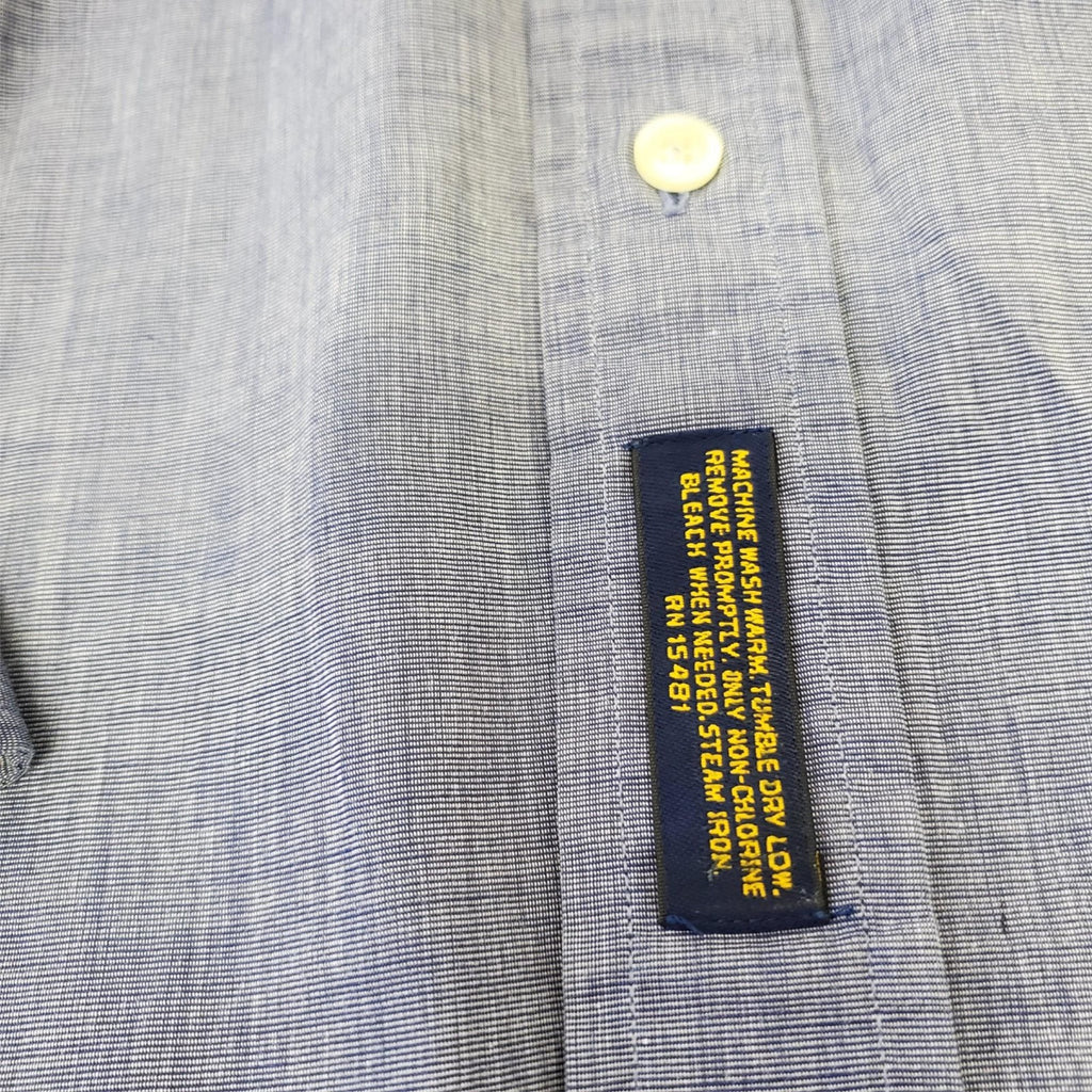 Tommy Hilfiger Shirt Mens 17-35 Blue Dress Button Up Long Sleeve