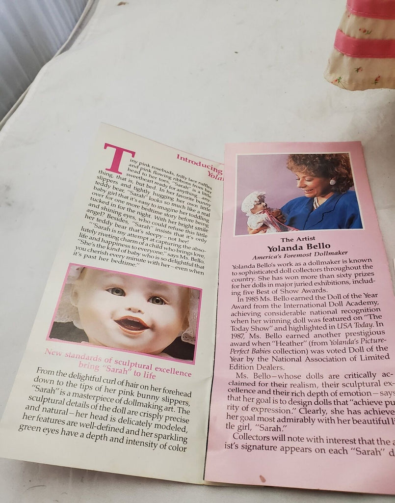 Yolanda Bello Sarah Porcelain Doll Picture Perfect Babies Edwin M. Knowles