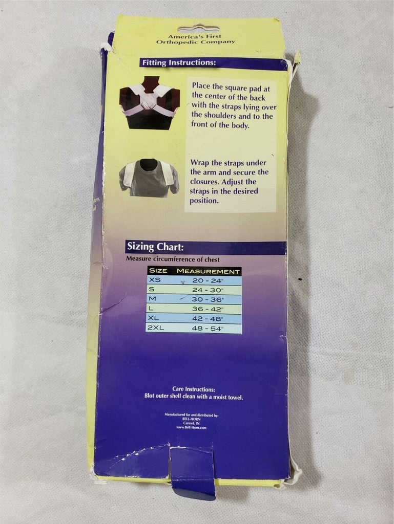 Bell-Horn Clavicle Moderate Support Back Strain Sprain Shoulders Brace - Small