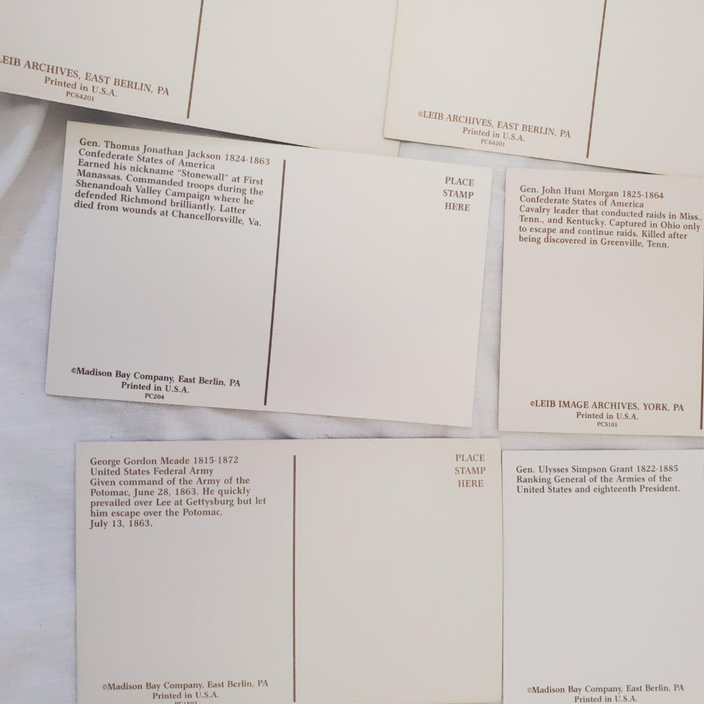 civil war post cards Leib Image unposted, York PA,  Lincoln, Grant, Lee, Davis