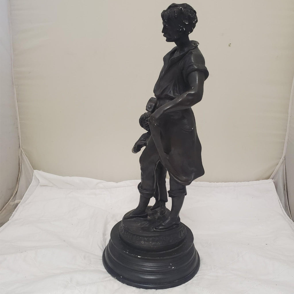 Auguste Moreau Forgeron Bronze Sculpture Blacksmith and Boy Figurine