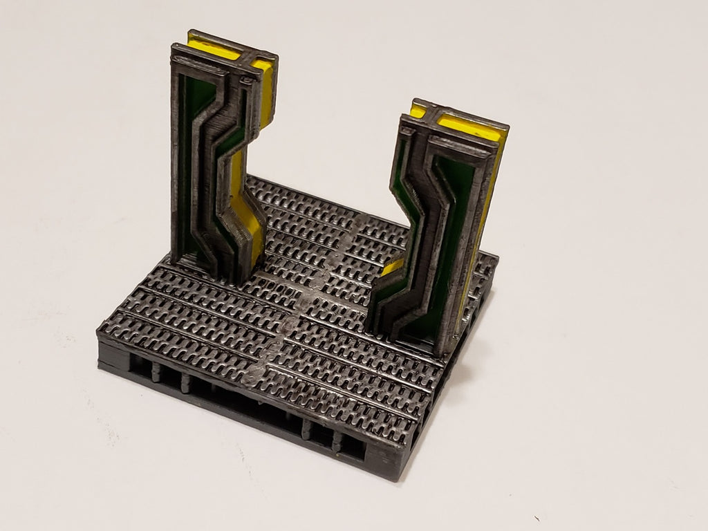 3D Printed Hand Painted Cyberglow City Charming Terrain Modular Gun Store