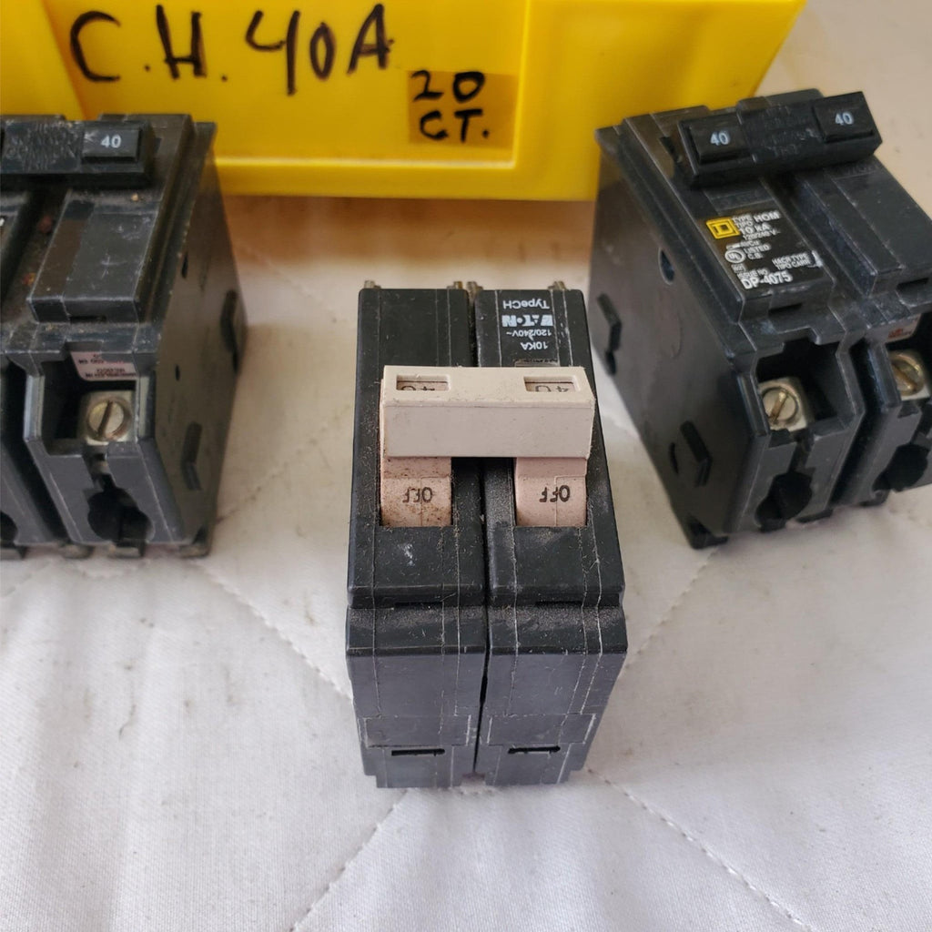 Lot of Circuit Breaker Cutler-Hammer CH240 CHF240 40 Amp 2 Pole 120/240V