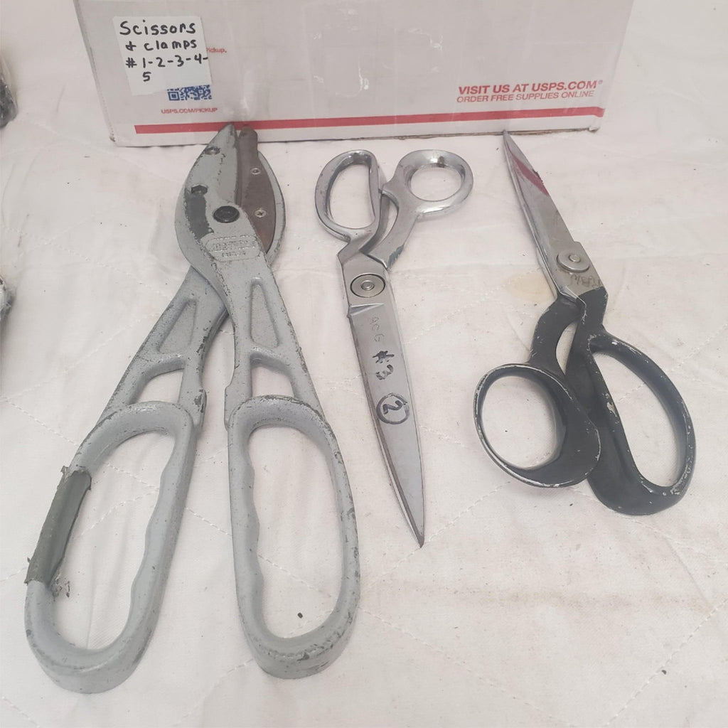 Lot of 3 Straight Cut Tinner Snips Pinking Shears Scissors #5