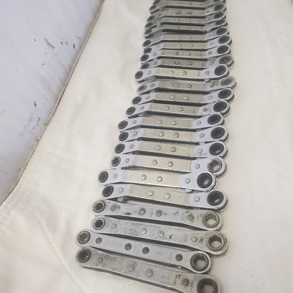 Lot of 44 Assorted Proto,Blue-Point Ratcheting Offset Box End Wrenches LOT-669
