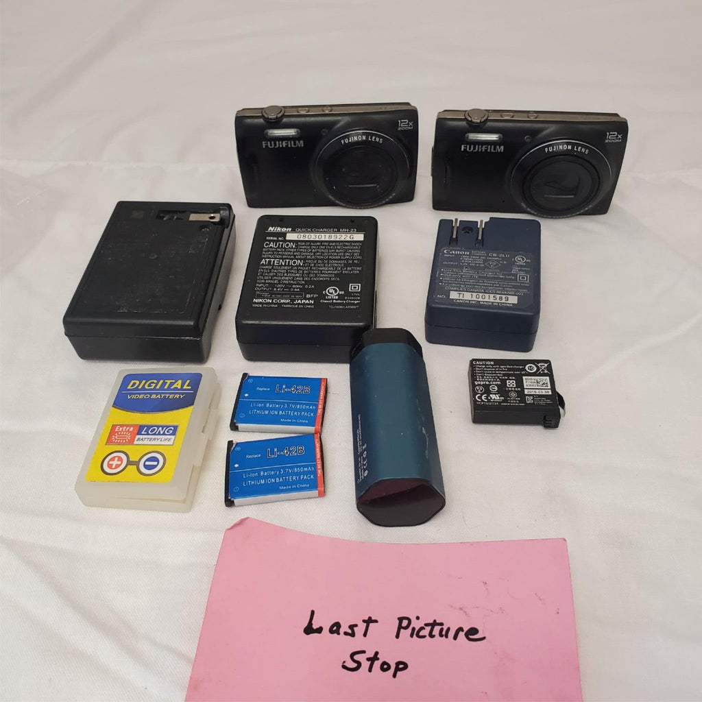 Lot of FujiFilm FinePix T555 Digital Camera & Various Batteries & Chargers