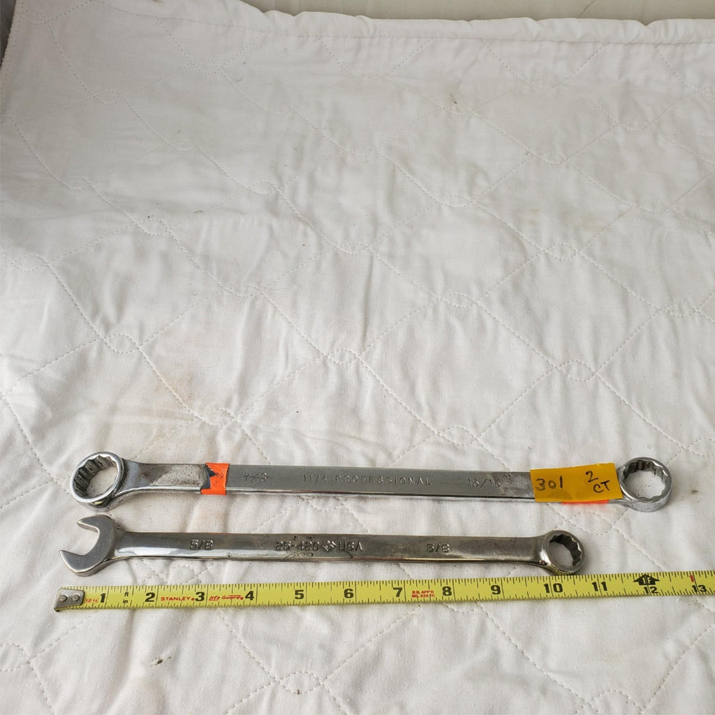 Set of 2 ARMSTRONG/PROTO Double-Ended Ring & Combination Wrench Tool LOT 301