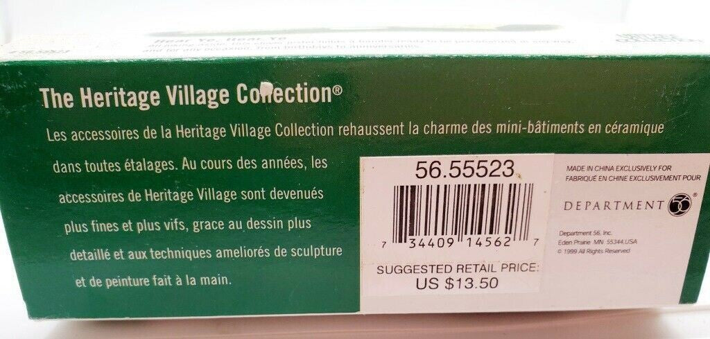 Dept 56 Heritage Village Jester Hear Ye Hear Ye Merry Christmas Banner 56.55523