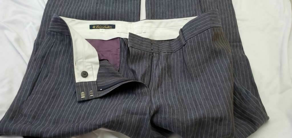 Brooks Brothers Gray Striped Wool Pants Womens Caroline Fit Dress Pants Size 8