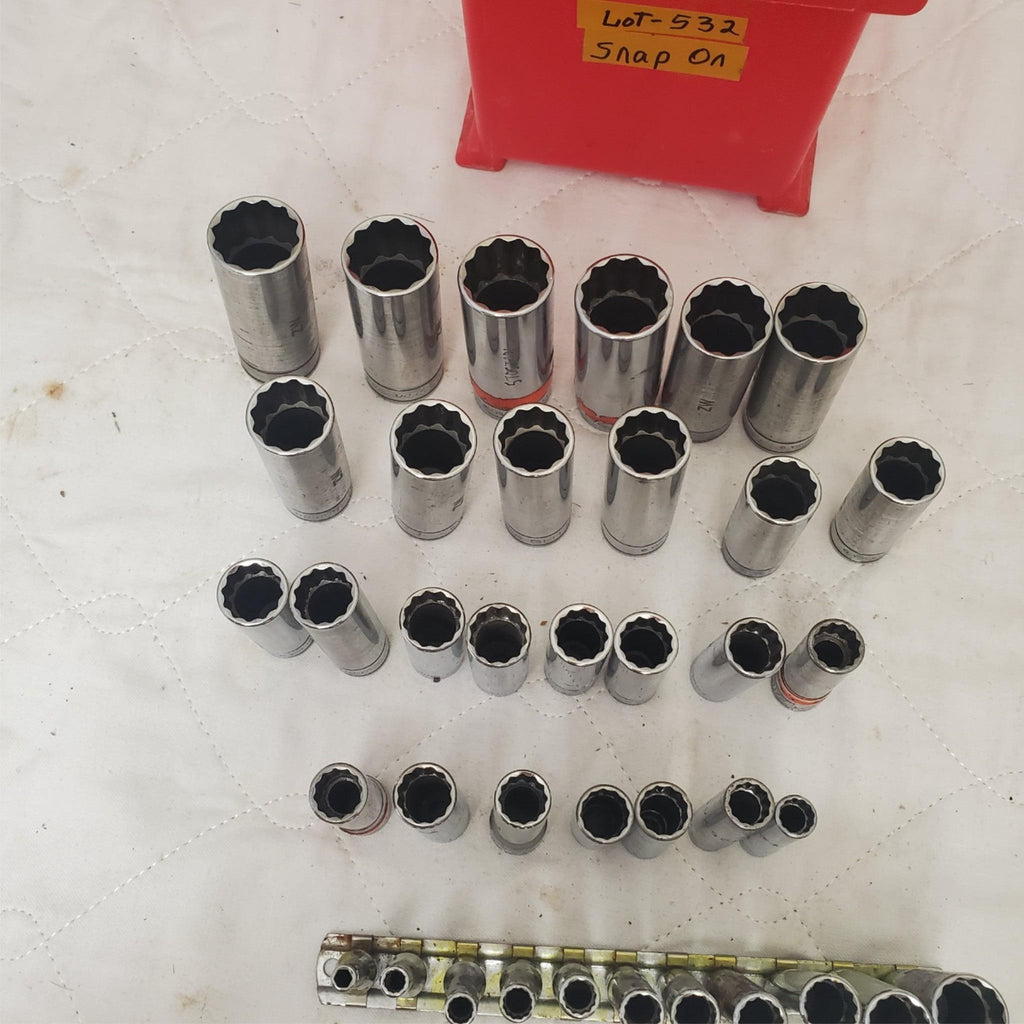 Lot of 38 Assorted Snap-On Drive 12-Point Sockets LOT 532
