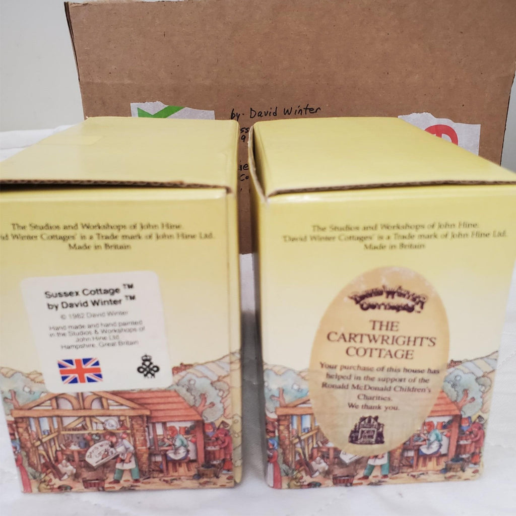 Lot of 3 David Winter Sussex Cottage Figurine w/Box