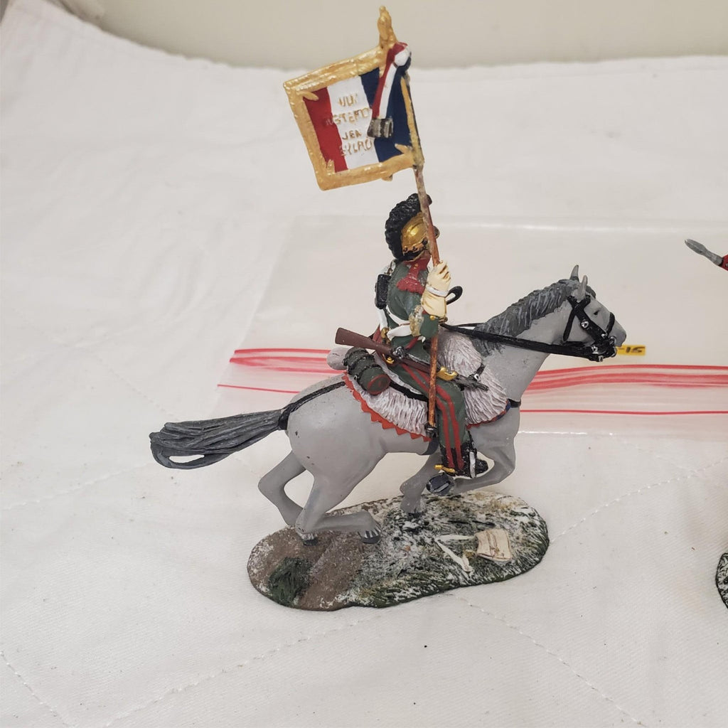 Lot of 2 W.Britains Guidon Bearer French 4th Lancers Charging Mounted CM-15