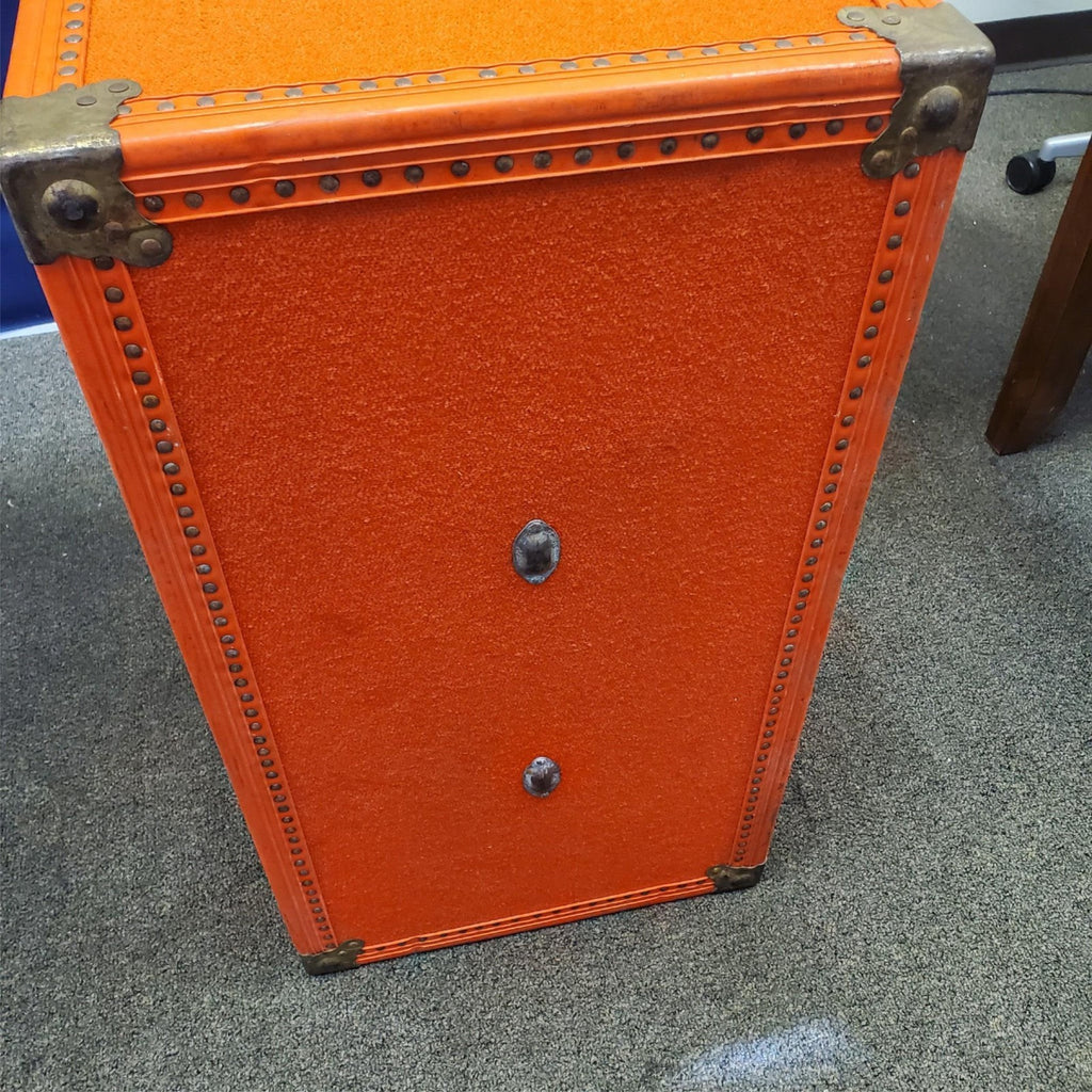 Vintage Skyway Luggage Orange Trunk with Brass Fittings