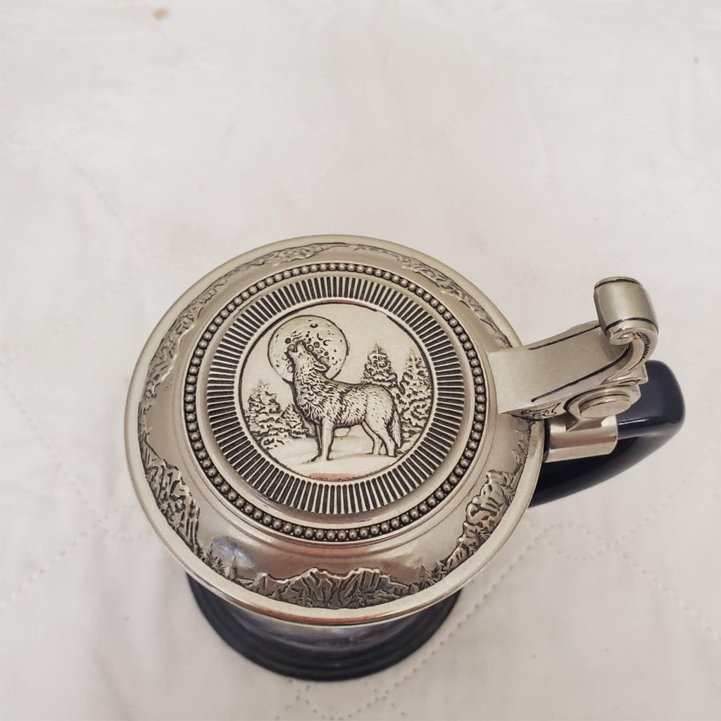 The Franklin Mint Wolf Center Call of The North Tankard Collector Stein