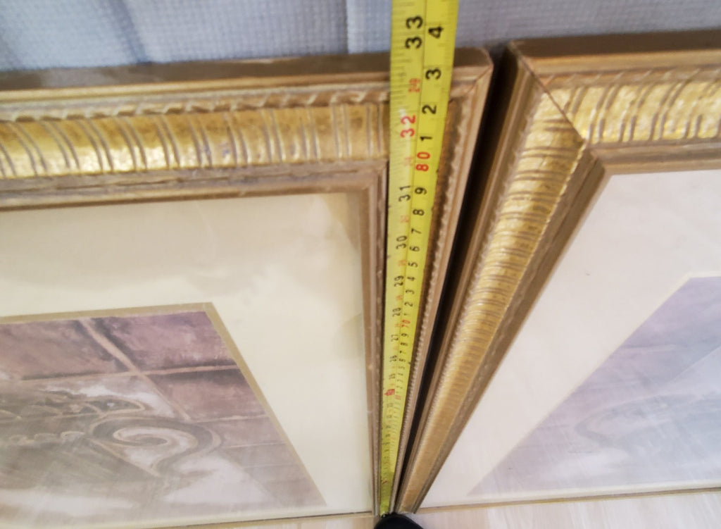 Two Tuscan Urn Vase Renaissance Art Prints Gold Gilt Framed 24 x 30
